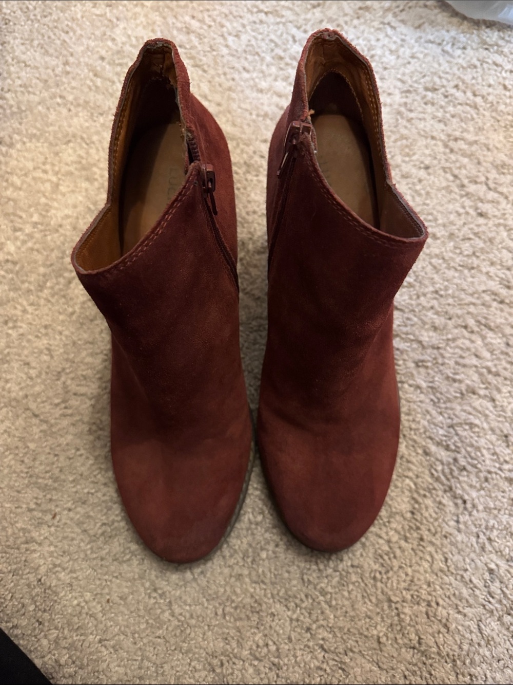 Lucky Brand Burgundy Suede Ankle Booties